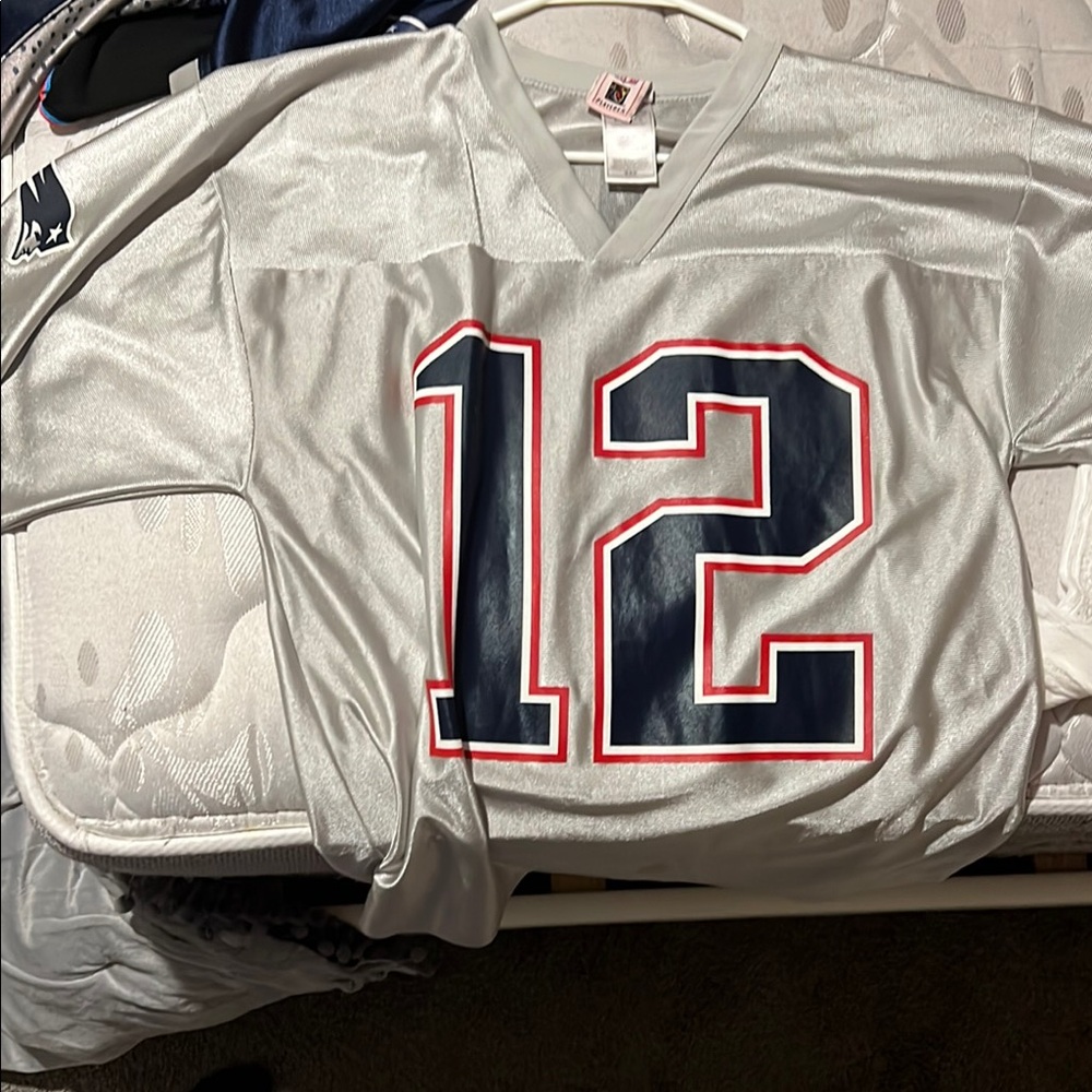 Tom Brady Silver Jersey with Number 12